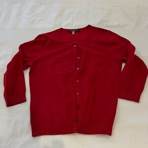 Cable & Gauge Red Cardigan Sweater